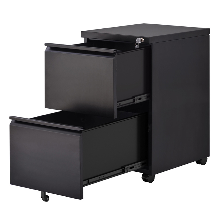 With Lock And Cushion For Home Or Office Rolling Steel 2-Drawer Wheeled Mobile Pedestal Storage Cabinet