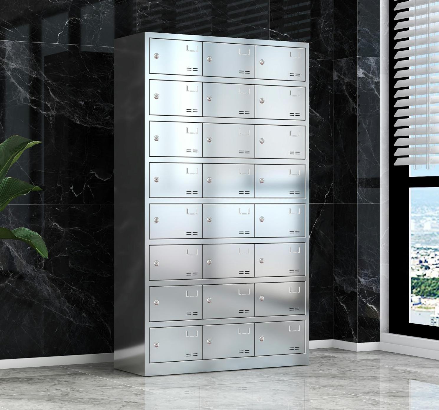 Modern staff  kitchen steel locker 24-door metal locker stainless steel dinner plate storage cabinet