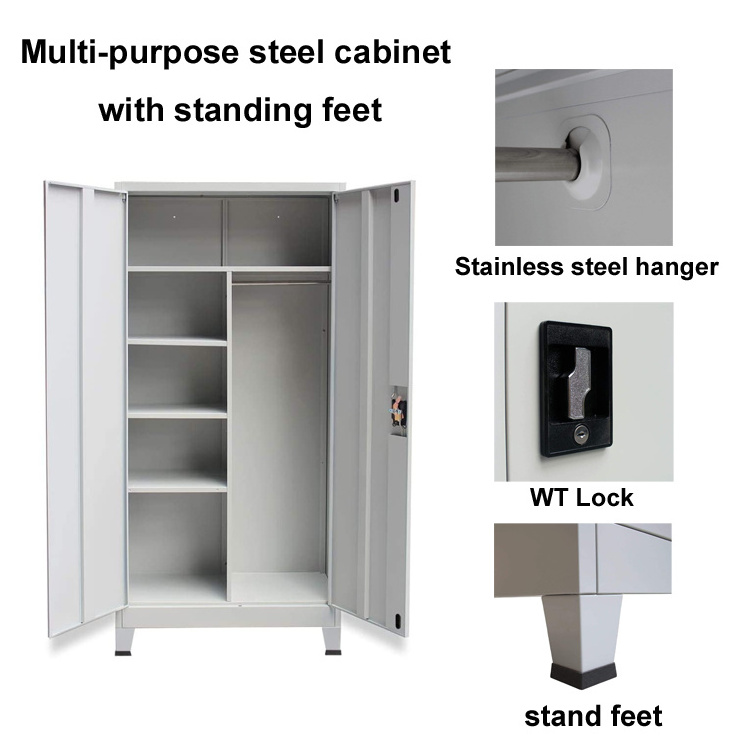 Steel office staff storage wardrobe storage Cabinet Steel Garage Storage Cabinet Locker