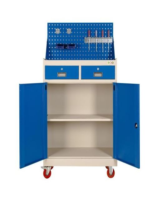 Small metal steel heavy duty storage work bench workshop garage tool cabinet