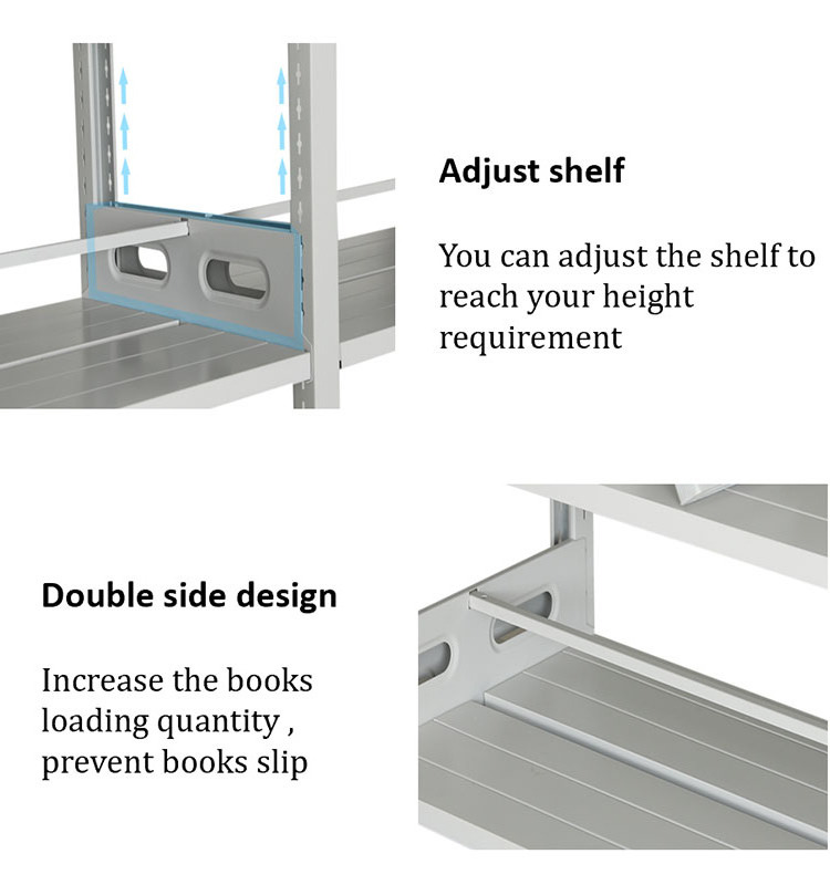 Stainless Steel Metal 6 Tier Bookcase Single Magazine Bookcase Counter Display Shelf New Design Bookcase