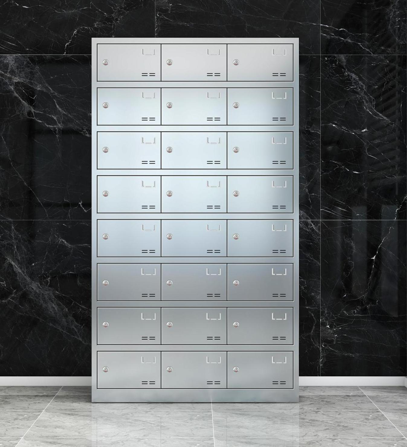 Modern staff  kitchen steel locker 24-door metal locker stainless steel dinner plate storage cabinet