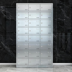 Modern staff  kitchen steel locker 24-door metal locker stainless steel dinner plate storage cabinet