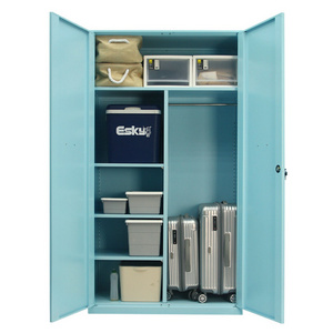 Wholesale employee office modern Chinese 2 door wardrobe dressing storage steel metal locker