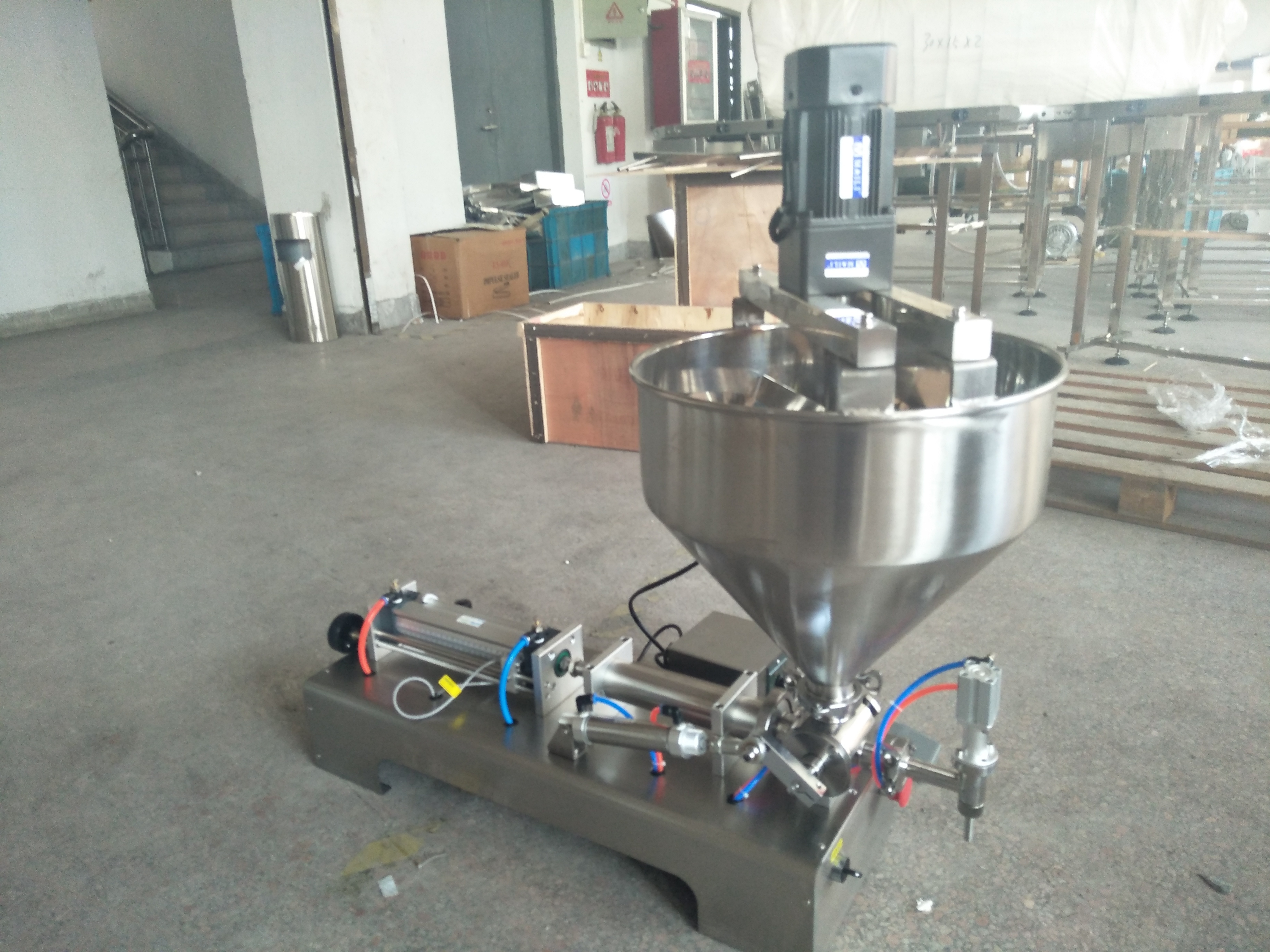 G1WGF100-5000 Pneumatic Semi-auto Paste Filling Machine /peanut Butter Filling Machine Normal Pressure Filling Peanut Butter