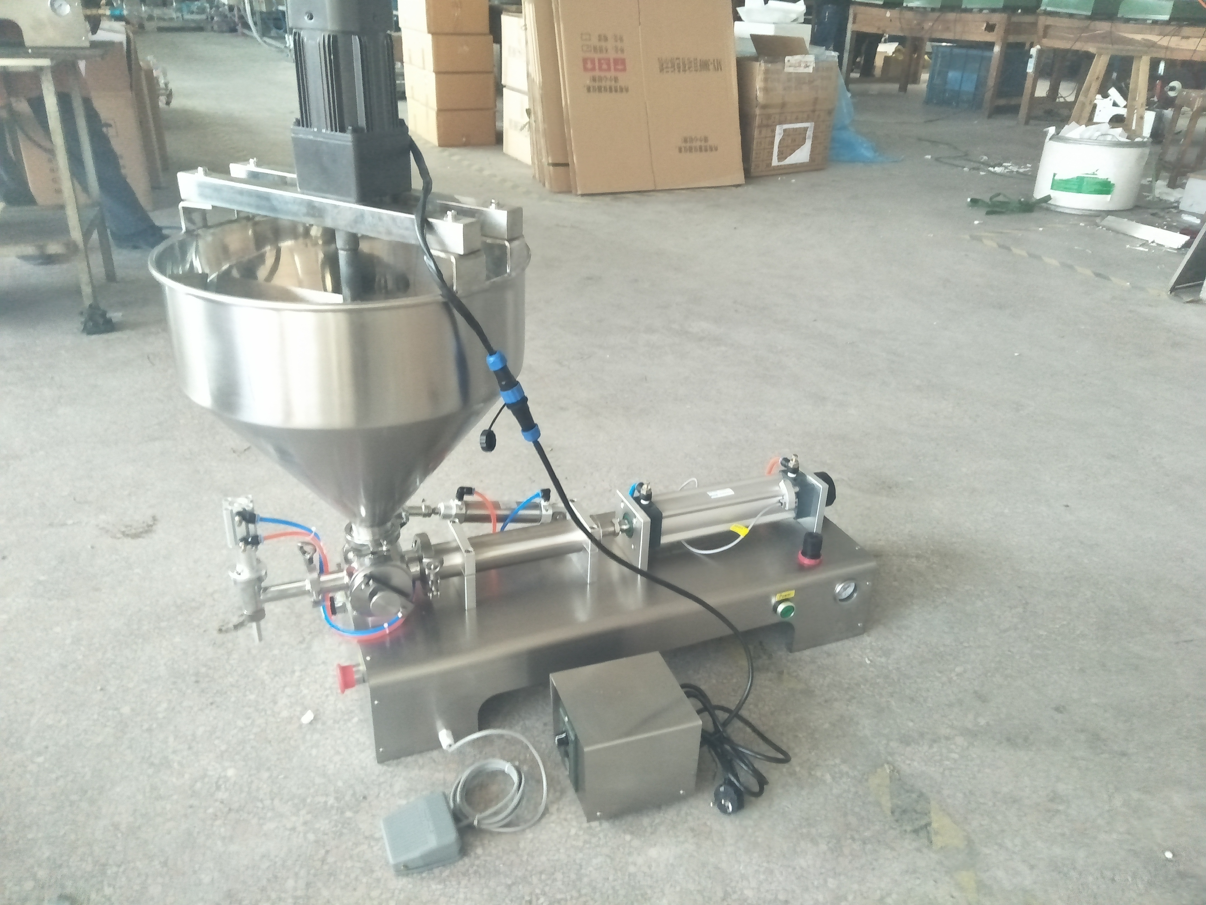 G1WGF100-5000 Pneumatic Semi-auto Paste Filling Machine /peanut Butter Filling Machine Normal Pressure Filling Peanut Butter