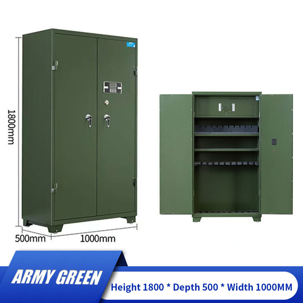 Biometric Fingerprint Gun Storage - Steel Locked Cabinet Safes with Integrated Ammo and Firearm Shelves