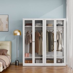 Steel Clothes Wardrobe for Bedroom Home Rental Apartment Economic Small Space Simple Modular Closet Storage Cabinet