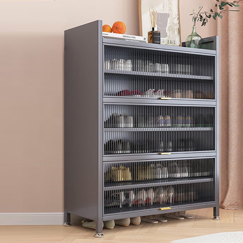 Modern Shoe Storage Cabinet and Bench for Entryway Closet with Flip Doors - Shoe Organizer