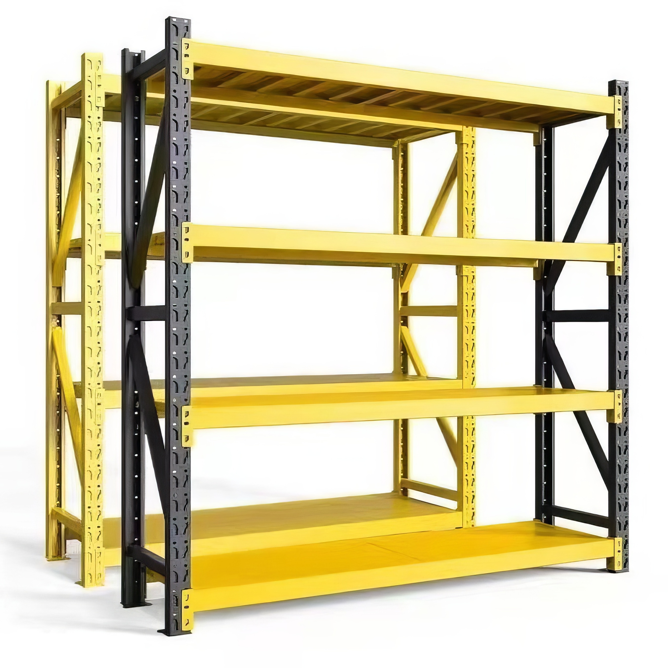 5-Tier Heavy-Duty Slotted Angle Steel Storage Racks - Robust Shelving Units with Adjustable Shelves