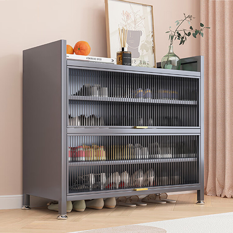 Modern Shoe Storage Cabinet and Bench for Entryway Closet with Flip Doors - Shoe Organizer