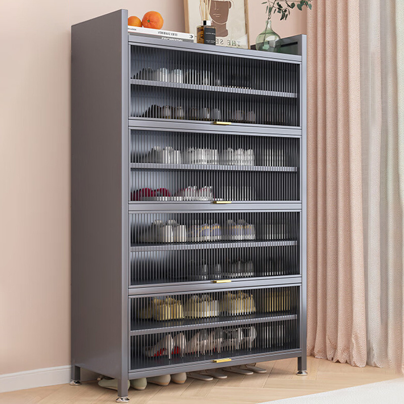 Modern Shoe Storage Cabinet and Bench for Entryway Closet with Flip Doors - Shoe Organizer