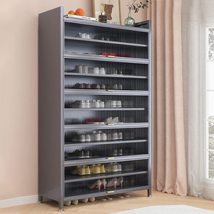 Modern Shoe Storage Cabinet and Bench for Entryway Closet with Flip Doors - Shoe Organizer