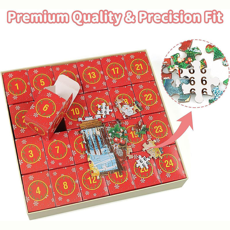 Factory Printed Luxury Cardboard Paper Gift Packaging custom Countdown Christmas Empty Box Advent Calendar