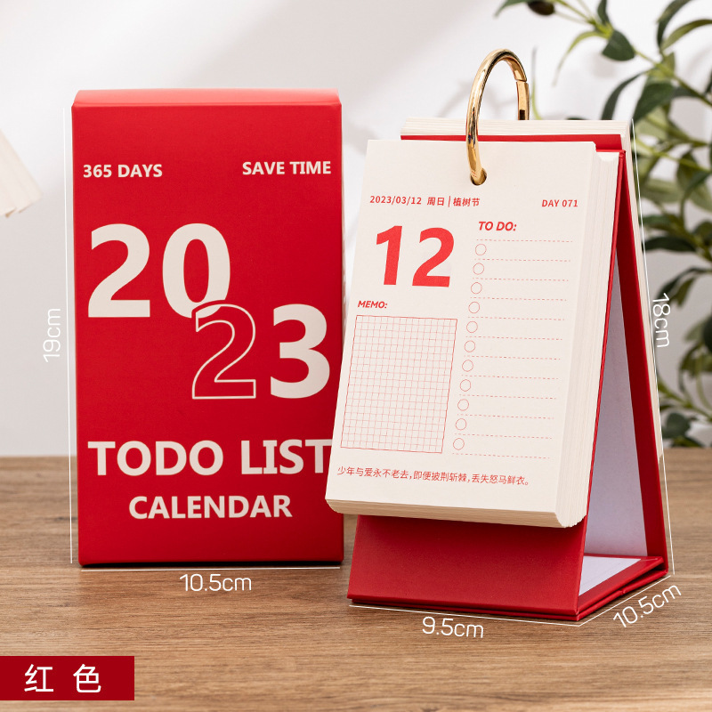 Free Design Custom 365 Day Metal Spiral Binding Daily Calendar Printing On Demand Box Easy Tear Off Table Desk Calendar