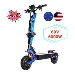 2024 EU USA warehouse two wheel 60v 35ah fast 85km/h foldable dual motor powerful 6000w electric scooter