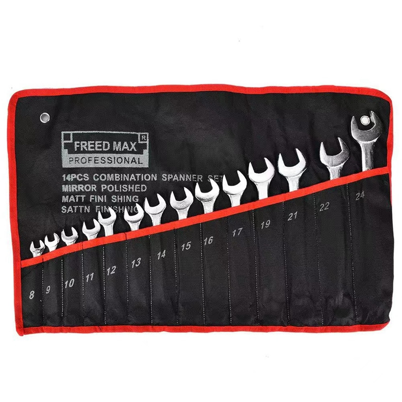 Hand Tools Combination Spanner Double Sided Ring Wrench Set Combination 14pcs 6-24mm Multi Size Wrenches