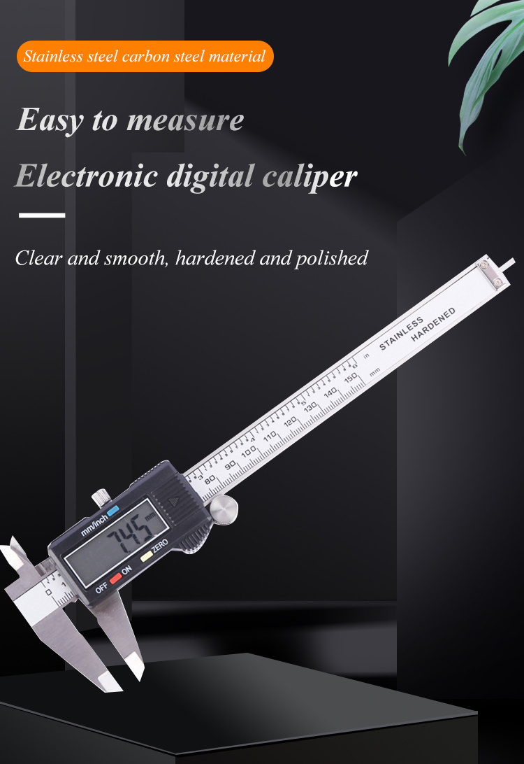 High Precision Plastic Carbon Fiber Insize Digital 150Mm Thumb Electric Dial Stainless Steel Sliding Electronic Vernier Caliper