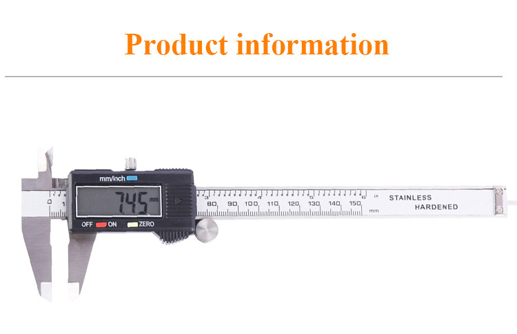 High Precision Plastic Carbon Fiber Insize Digital 150Mm Thumb Electric Dial Stainless Steel Sliding Electronic Vernier Caliper