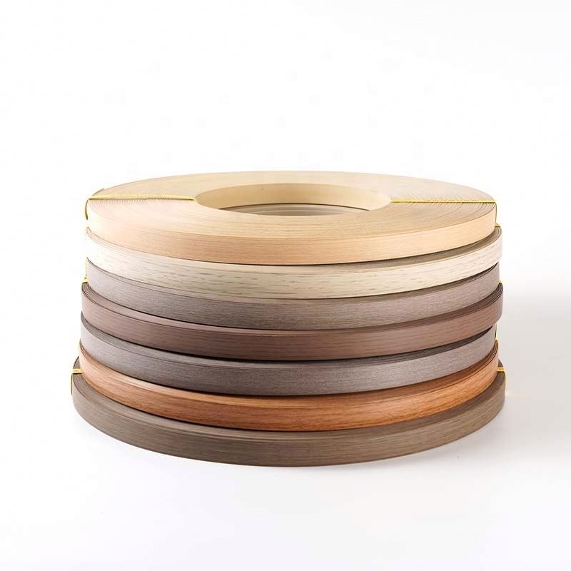 Wood Furniture Belt Wood Veneer Teak Veneer Edging Tape Worktop Edging Lip Black PVC Edge Banding Strips