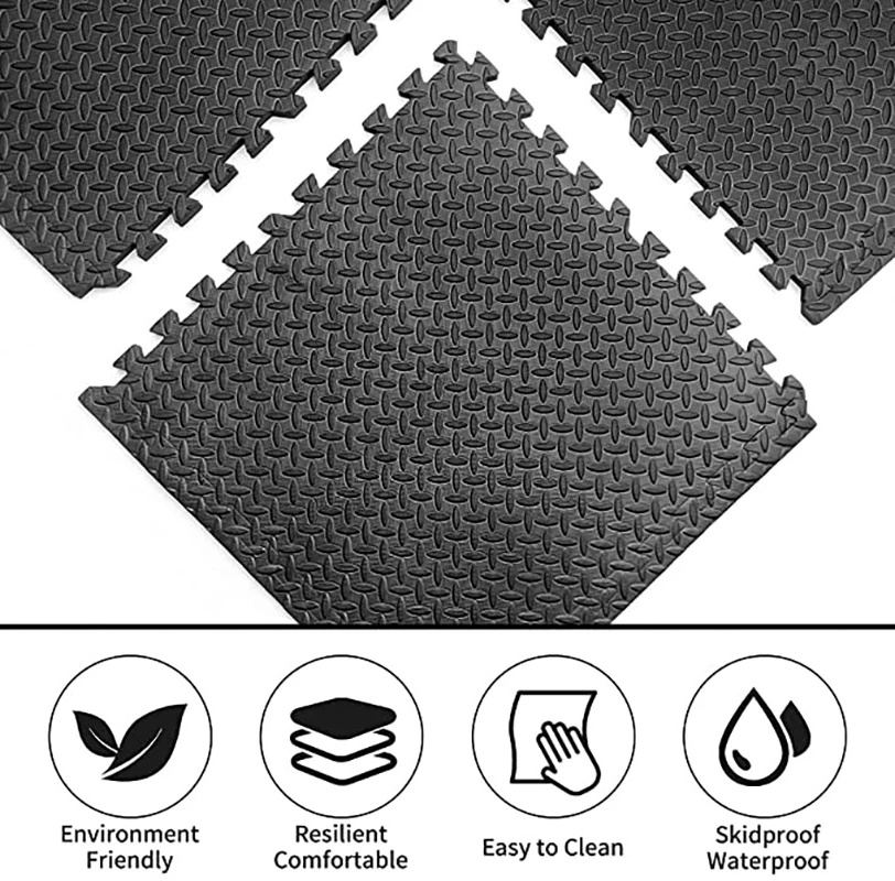 EN71 puzzle fitness mat anti-slip home rug gym floor mats sport room exercise pad baby foam play interlocking tatami eva