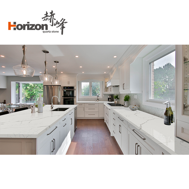 Horizon crystal White Quartz artificial Quartz Countertops For Kitchen Vanity Top Worktop carrara Quartz