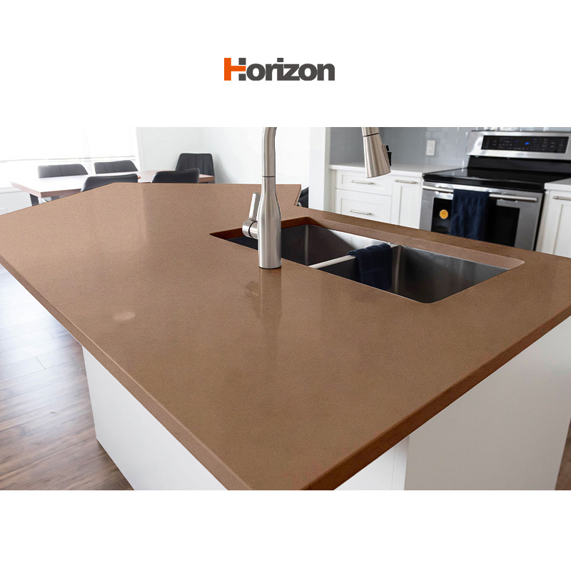 brown Sparkle Quartz Stone Countertop Onyx Countertops artificial Quartz Stone For Kitchen