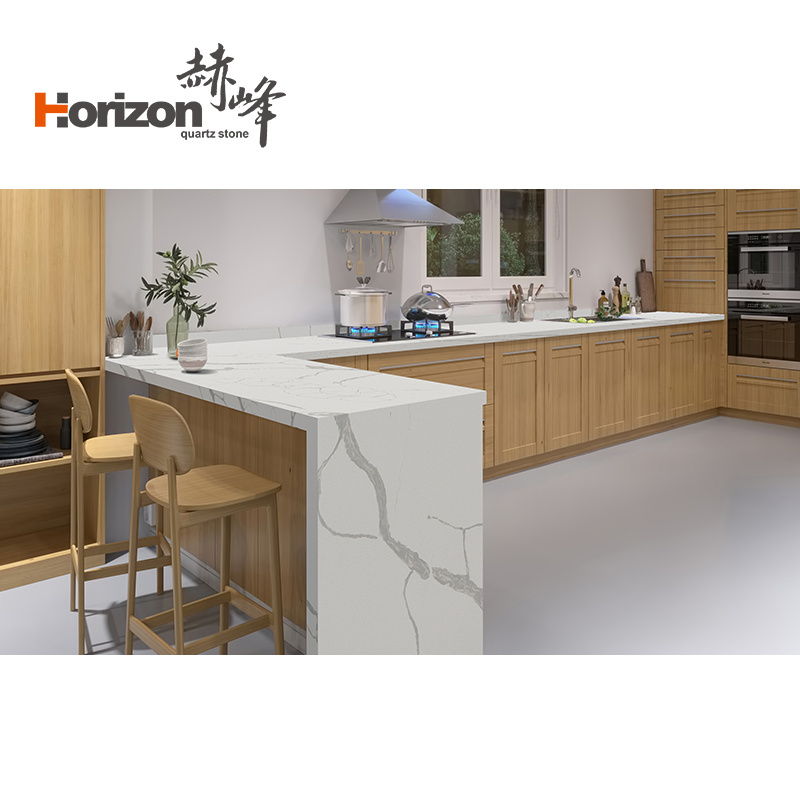 Horizon crystal White Quartz artificial Quartz Countertops For Kitchen Vanity Top Worktop carrara Quartz