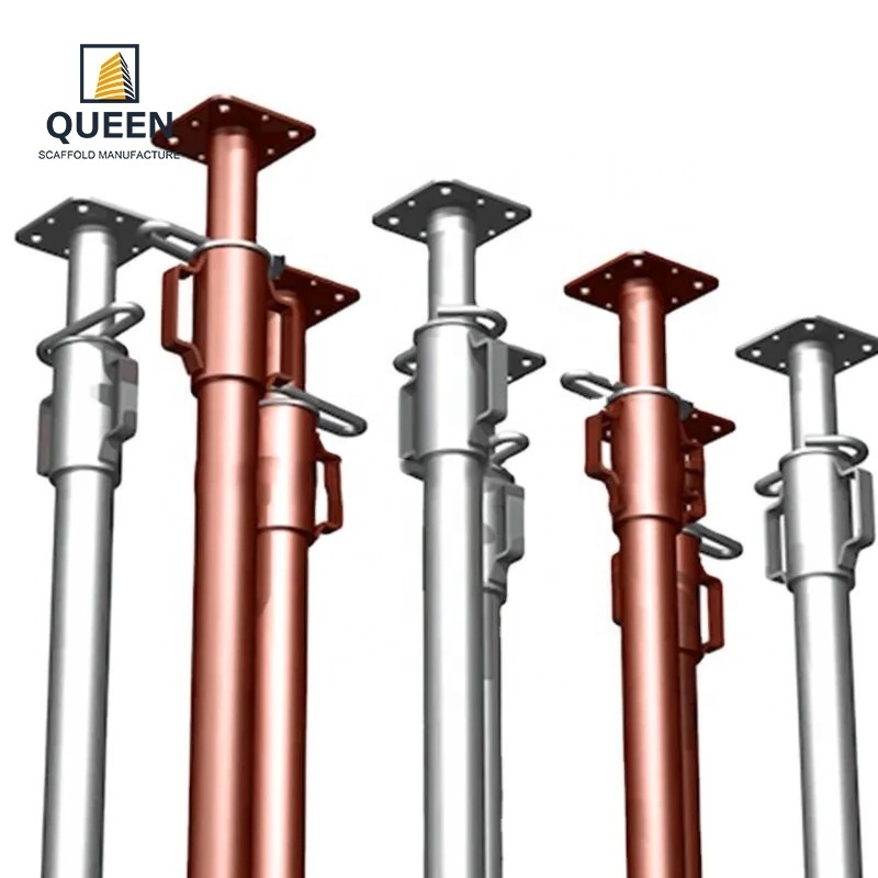 Linyi queen factory scaffolding 2200-3900mm painted pipe support shoring props jack adjustable steel push pull props