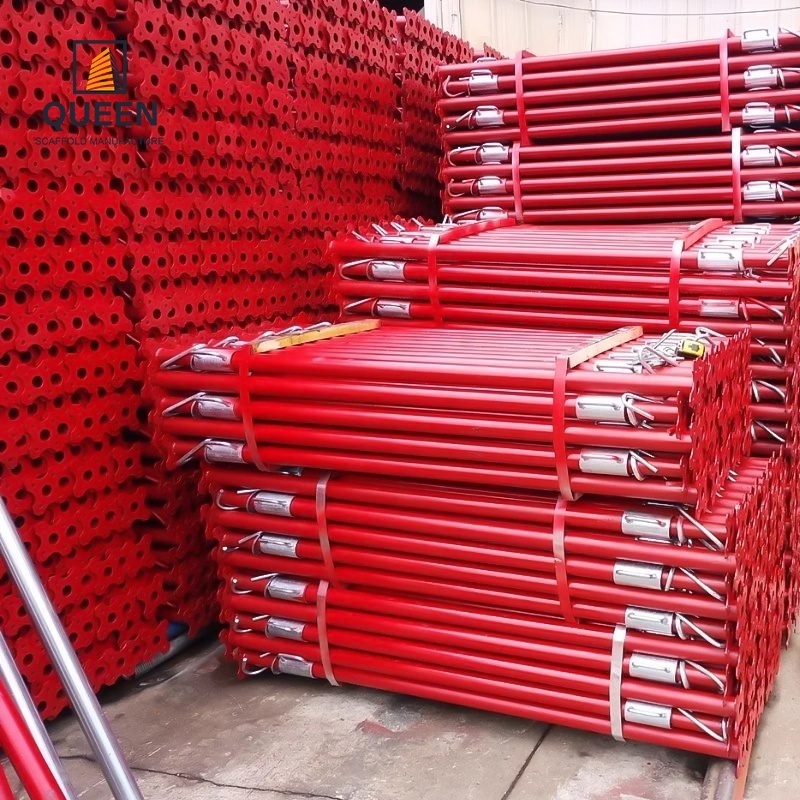 Linyi queen factory scaffolding 2200-3900mm painted pipe support shoring props jack adjustable steel push pull props