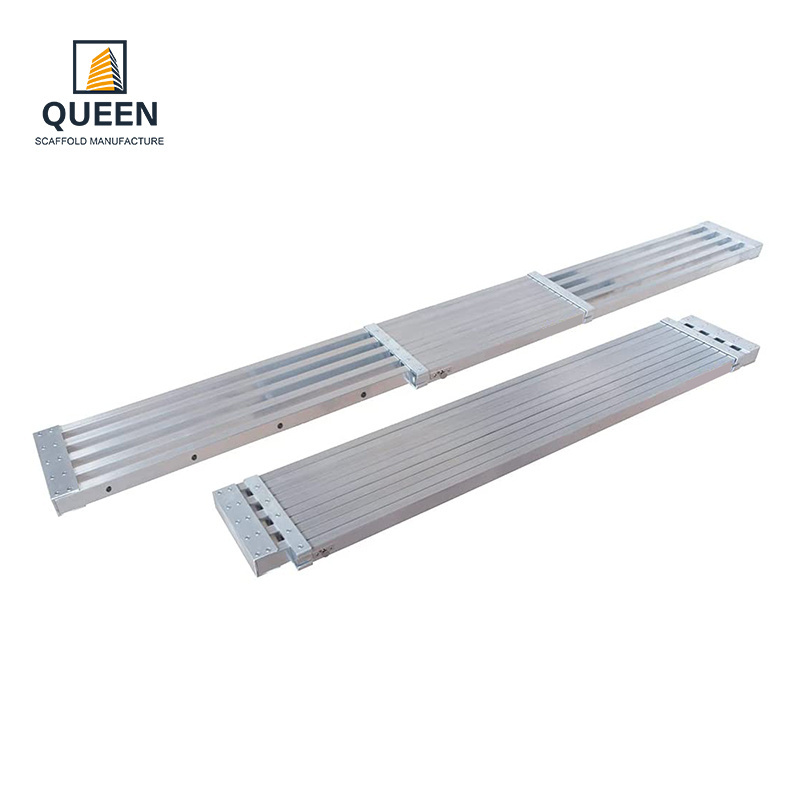 Linyi Queen Aluminium Extens Plank Use 6061 T6 Material Telescopic Plank Carton Modern Construction Aluminum Ladder 50mm (2