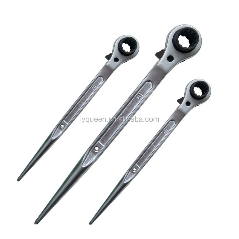 Scaffolding Podger Ratchet  Spanner High Quality Chrome Plated 45# Carbon Steel 19x21 19x22mm Construction Wrench