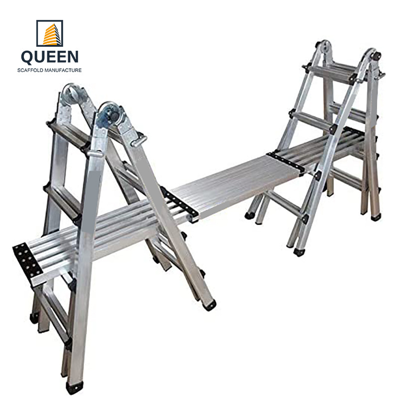 Linyi Queen Aluminium Extens Plank Use 6061 T6 Material Telescopic Plank Carton Modern Construction Aluminum Ladder 50mm (2