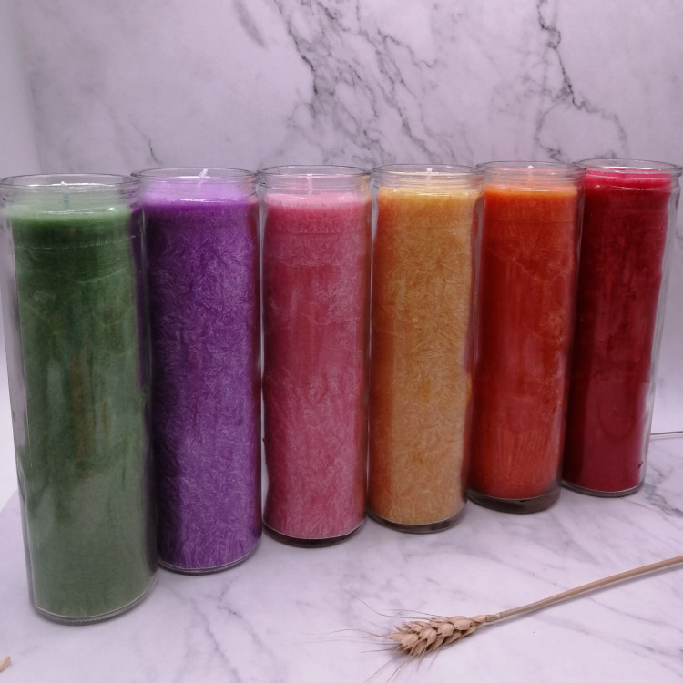 Hot Sale Seven-layer Chakra Colorful Religious Sacrificial Votive Candle Buddha Front For Lamp Buddhist Supplies Scented Candle