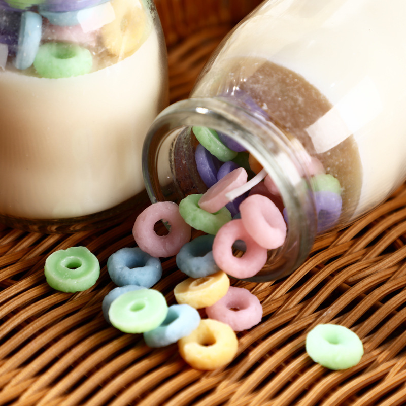 Hot Selling Glass Jar Milk Donut Candy Dessert Handmade Soy Wax Scented Candle