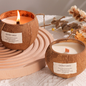 Customized Coconut Shell Scented Candles Natural Soy Wax Home Decor Coconut Wax Scented Candles