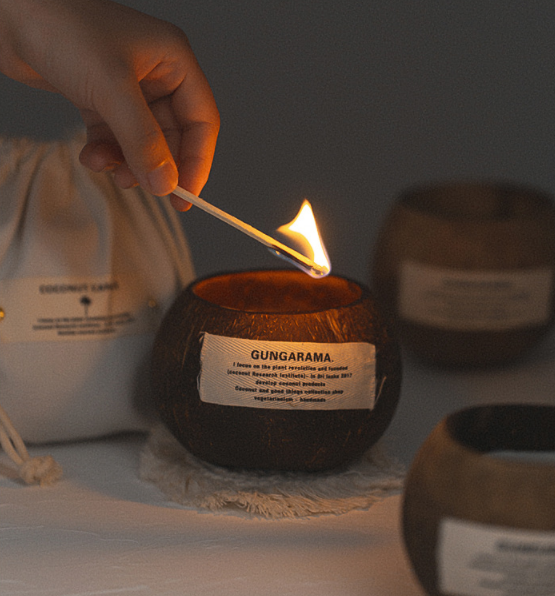 Customized Coconut Shell Scented Candles Natural Soy Wax Home Decor Coconut Wax Scented Candles