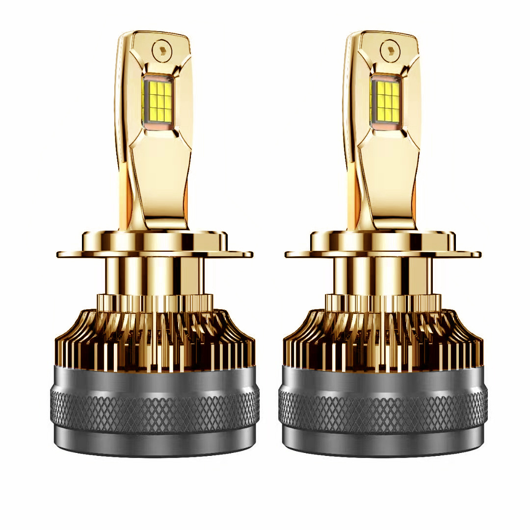 Gold plated car lights H1 H4 H7 H11 9005/6 260W LED car lights instead of halogen car lights dual LED projector