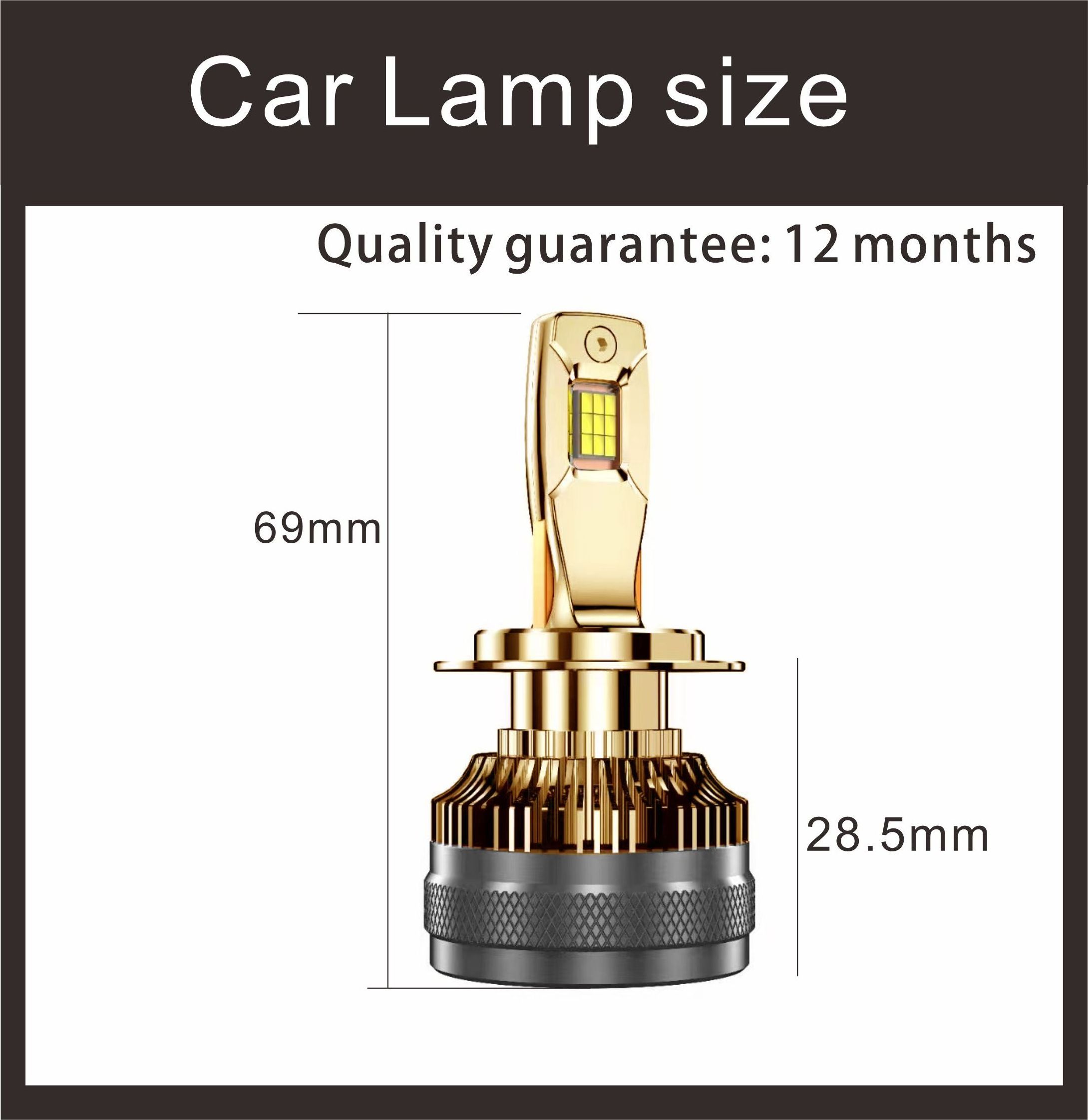 High quality gold Plated Replacement Halogen car Light LED Headlight H1 H7 H11 H4 9005/6 9012 260w Car LED Headlight Bulb