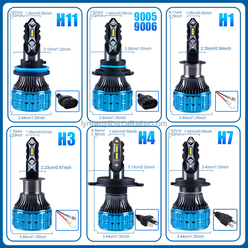 Hot 60W LED Projector Car LED Headlight Hi/lo Beam H4 H7 H3 9005/6 9012 Car LED Headlight Bulbs