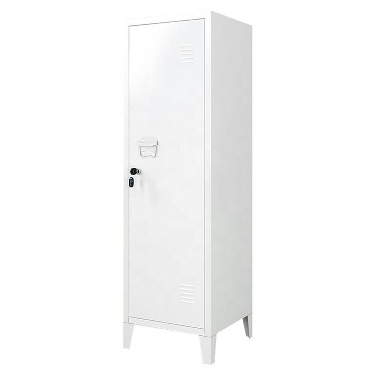 Sanjian home storage Wardrobe Bedroom Metal Locker 3 shelf inside Vertical one door Steel Storage Locker with standing foot