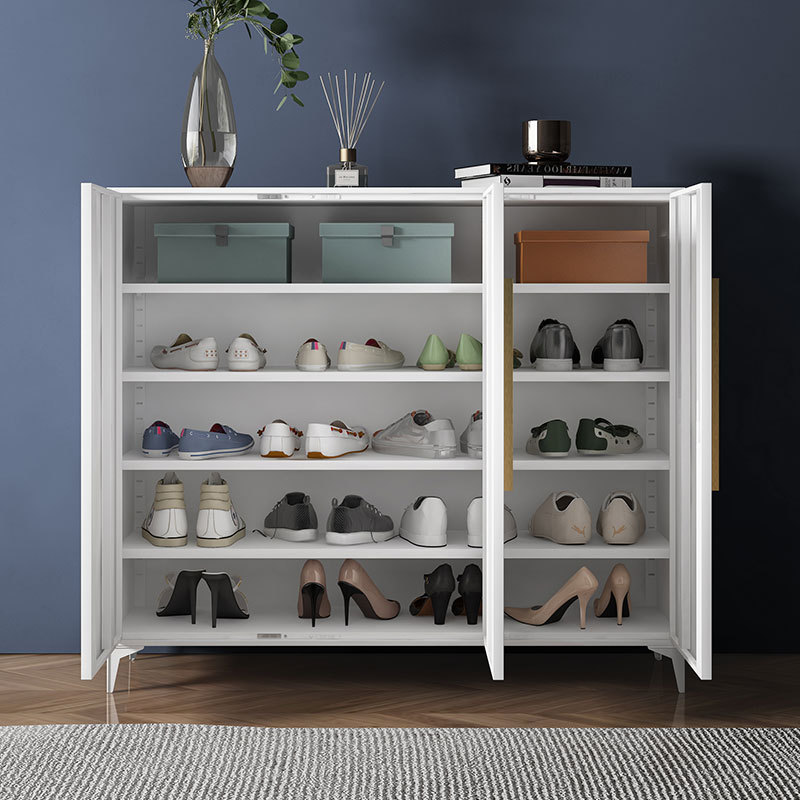 Modern furniture large storage space steel 5 tier shoe rack metal 5 shelves shoe storage cabinet wall cabinet shoe rack