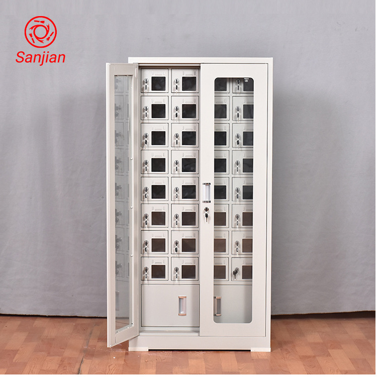 Sanjian Steel Phone charge Locker 15 doors Safe Cell Phone Storage Cabinet Metal Electric Public Charging Station Locker