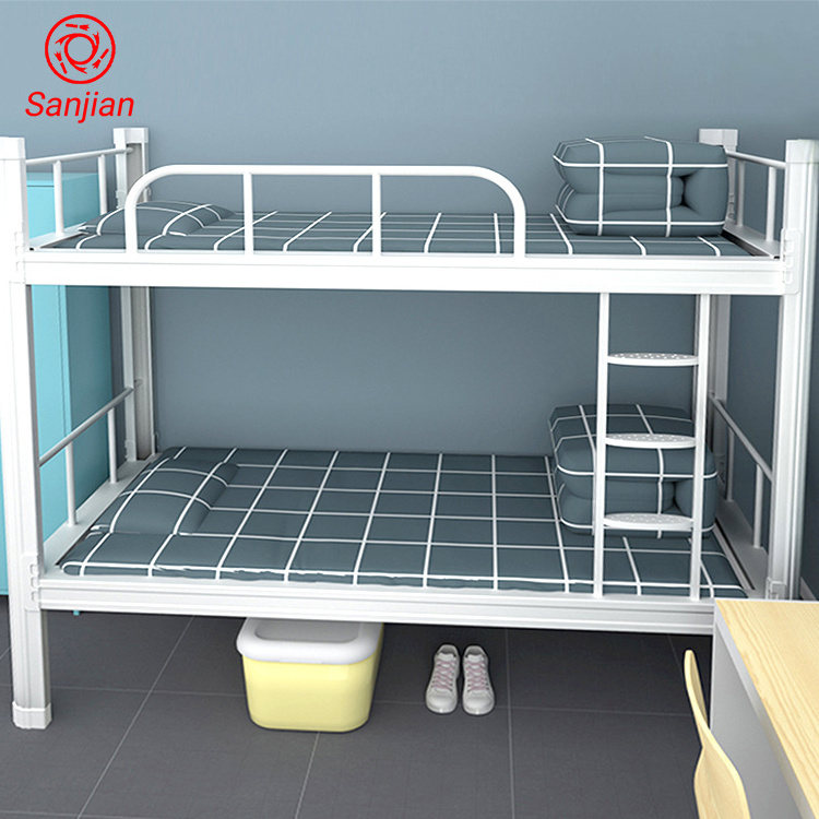 Luoyang Sanjian Steel bunk bed prices for adults students metal frame iron steel apartment twin double bunk bed