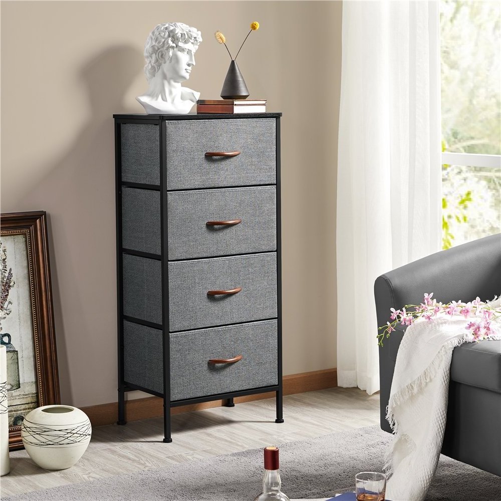 Hot Selling on Folding Hallway Entryway Steel Wide Dresser Storage Tower 4 Drawers Closets Fabric Box Bins