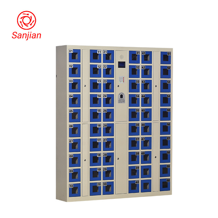 Sanjian Steel Phone charge Locker 15 doors Safe Cell Phone Storage Cabinet Metal Electric Public Charging Station Locker