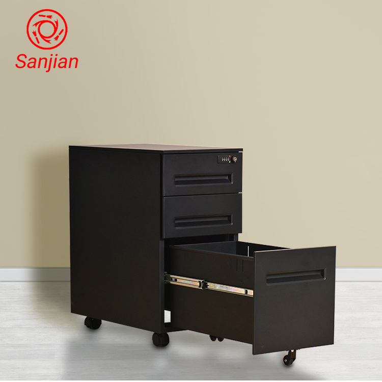 Used Widely Office Equipment A4 drawer file storage combination lock steel 3 drawer slim mobile metal cabinets pedestal cabinet