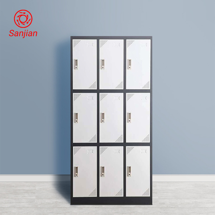 Sanjian customized 1850mm tall multi doors hostel staff gym sports school clothes storage cabinet steel metal lockers