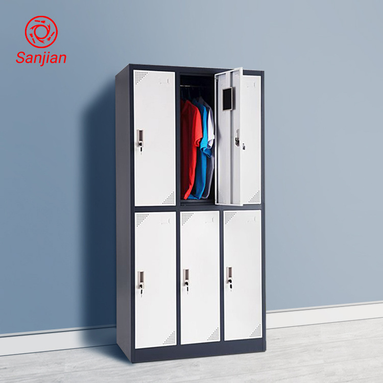 Sanjian customized 1850mm tall multi doors hostel staff gym sports school clothes storage cabinet steel metal lockers