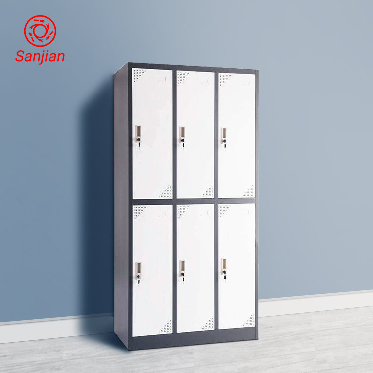 Sanjian customized 1850mm tall multi doors hostel staff gym sports school clothes storage cabinet steel metal lockers